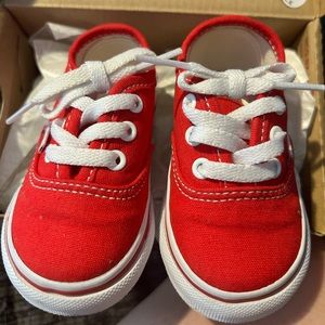 Red Vans Infants Size 3